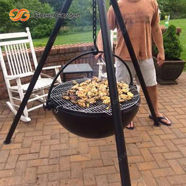 Black Outdoor Round BBQ Barbecue Grill