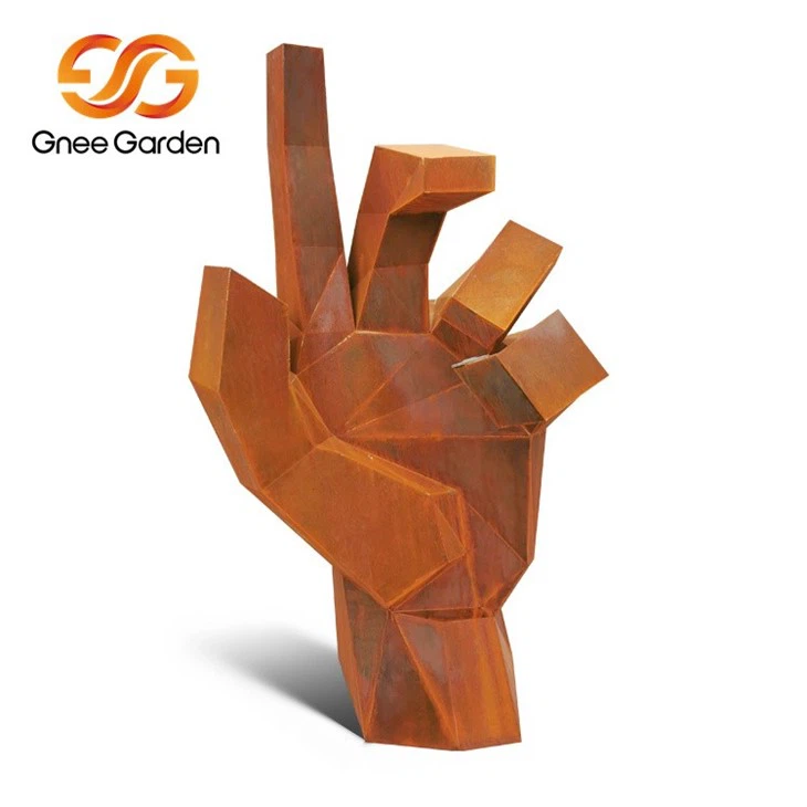 corten abstract metal garden sculptures
