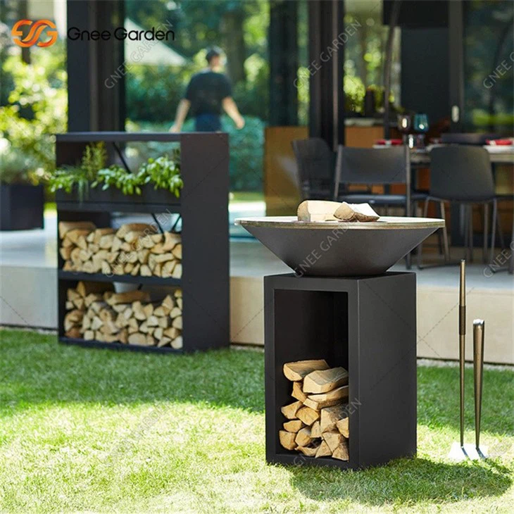 Corten Steel Barbecue Rotisserie Grill