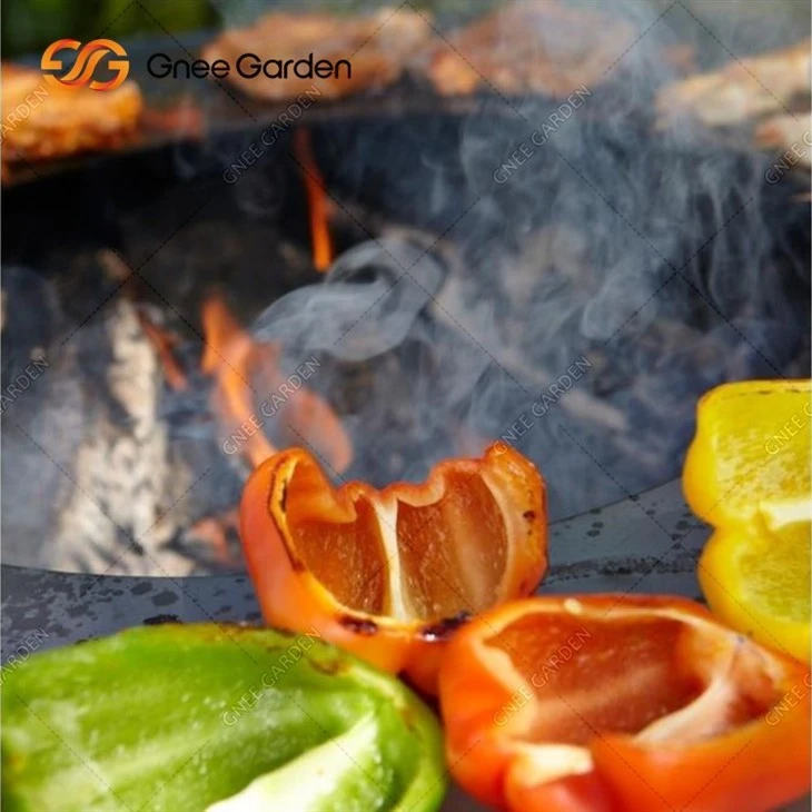 Corten Steel Black BBQ Fire Pit Table