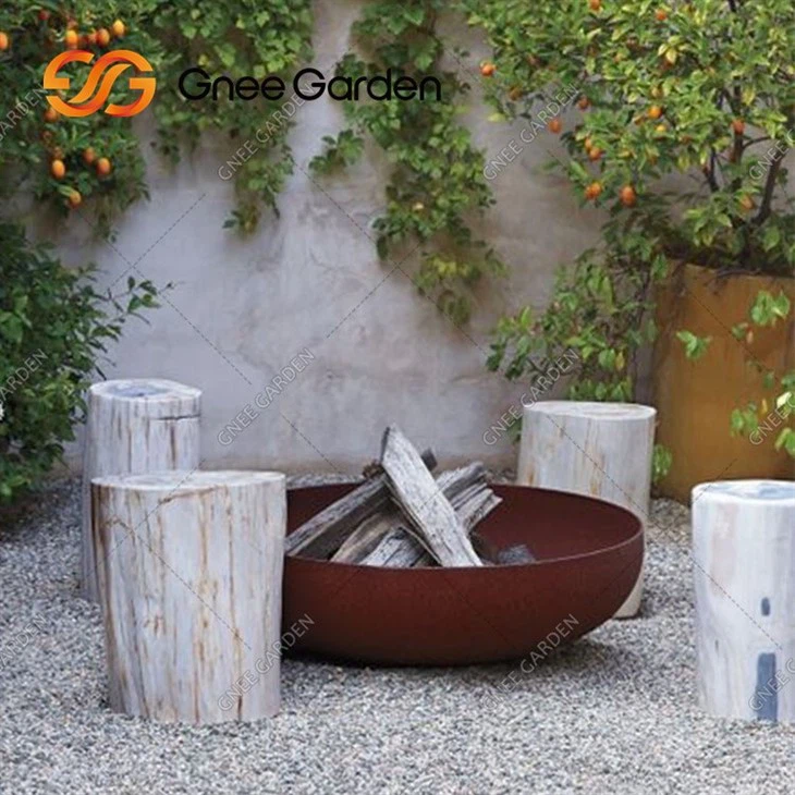 Corten Steel Fireplace Fire Pan Natural Pit Round Black Fire Pit