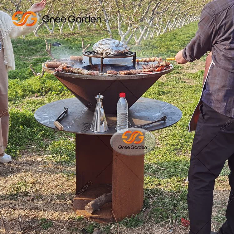 कॉर्टन स्टील बीबीक्यू बारबेक्यू ग्रिल आउटडोर