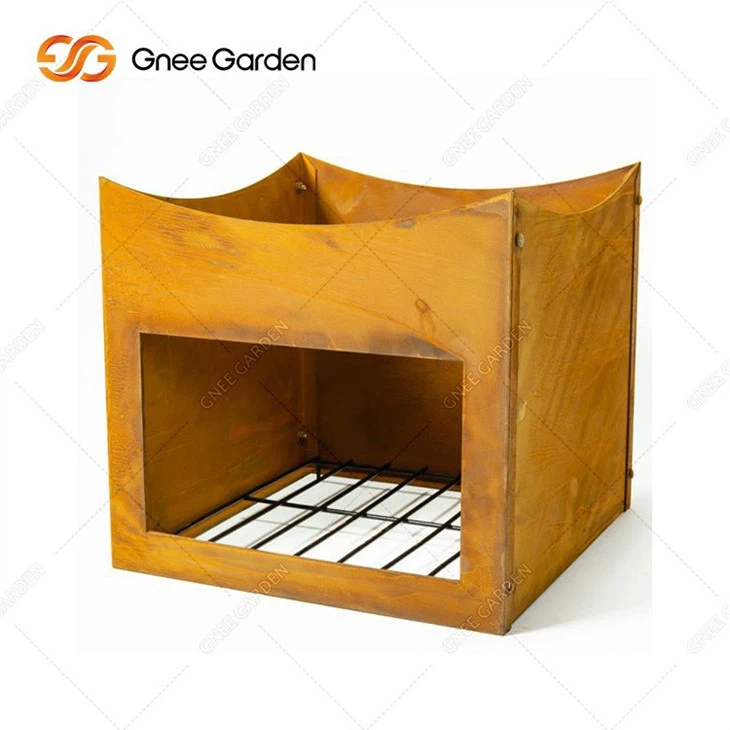 Corten Steel outdoor fire pit grill2