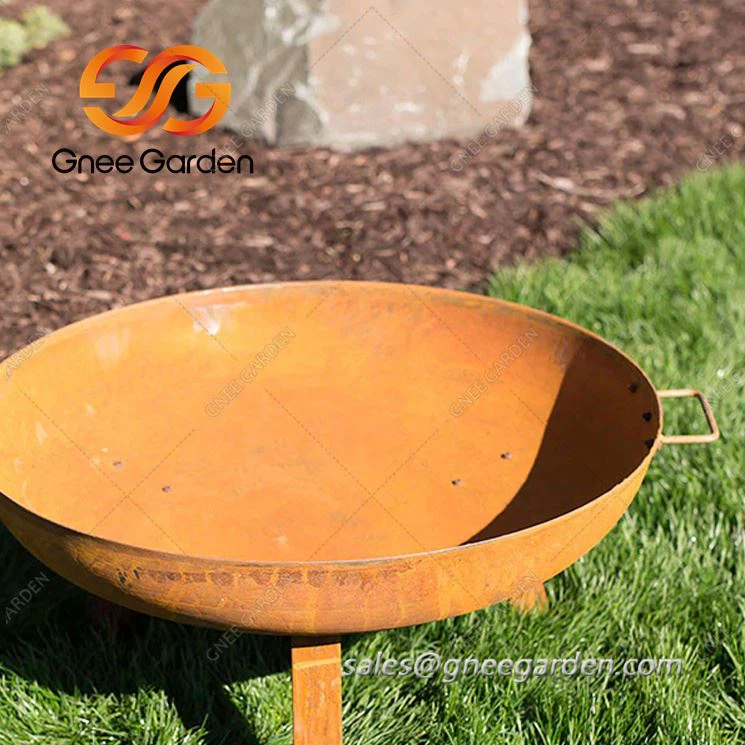 कॉर्टन स्टील आउटडोर आँगन लकड़ी जलाने वाला अग्निकुंड