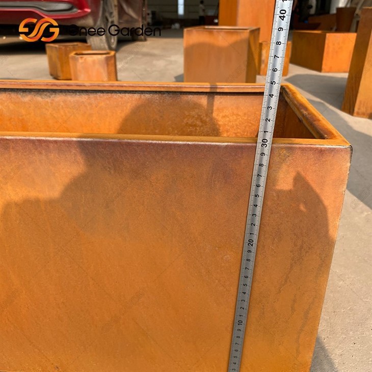 Corten Steel Tree Planters Raised Garden Beds Large Outdoor Metal Planters