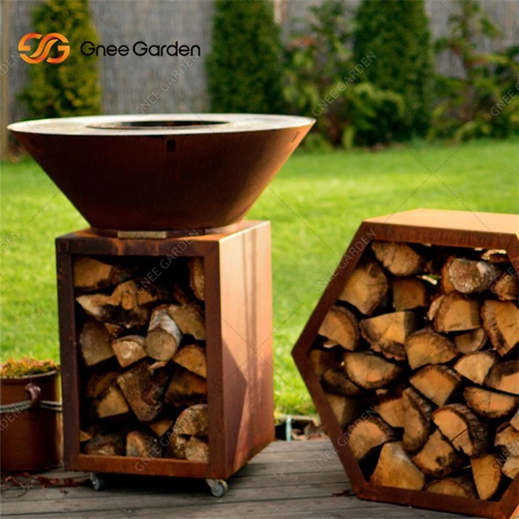 Economic And Durable Round Corten BBQ