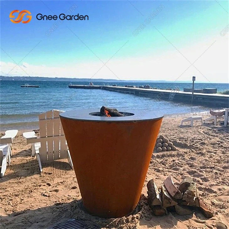 Factory Corten Steel Wood Burning BBQ Grill