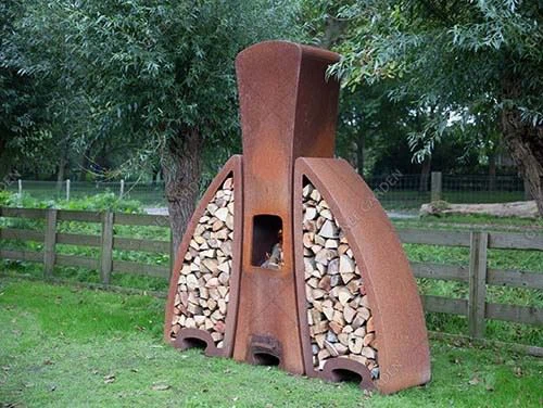 Garden Heating Firewood Burning Corten Steel Rusty Metal Fire Pit
