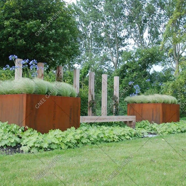 High Quality Corten Steel Rectangular Metal Custom Dimensions Planter