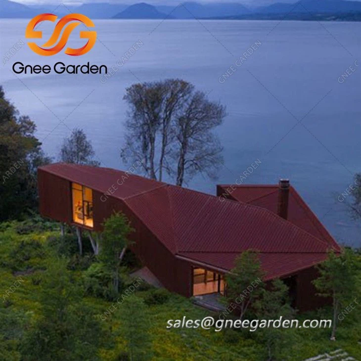 Rusted corten steel panels cladding facade