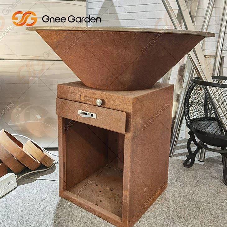 Large Outdoor BBQ Heavy Duty Log Burning Charcoal Barbecue Grills With Oversize Roasting Pan