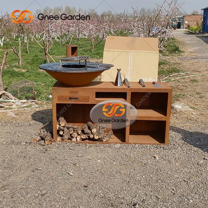 मेटल फायर पिट बारबेक्यू ग्रिल बीबीक्यू ब्रेज़ियर ग्रिल