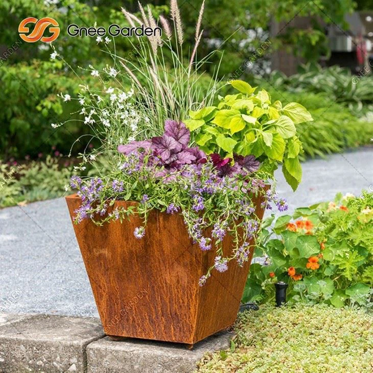Metal Planter Box Garden Flower Pots Planters