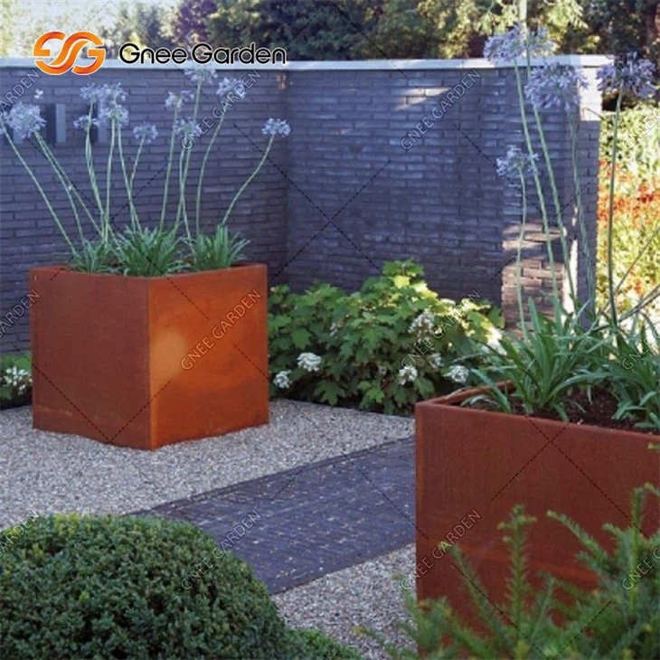 Modern Outdoor For Garden Corten Steel Flower Pot/planter