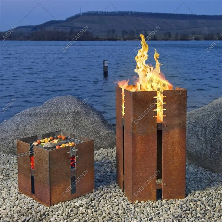 New Trends Corten Steel Barbecue Grill Fire Table Corten BBQ Smoker