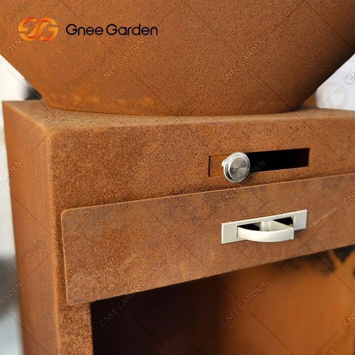 Outdoor BBQ Large Hanging Fire Bowl Cauldron Fire Pit Corten Steel Charcoal Grill Fire Coffee Table