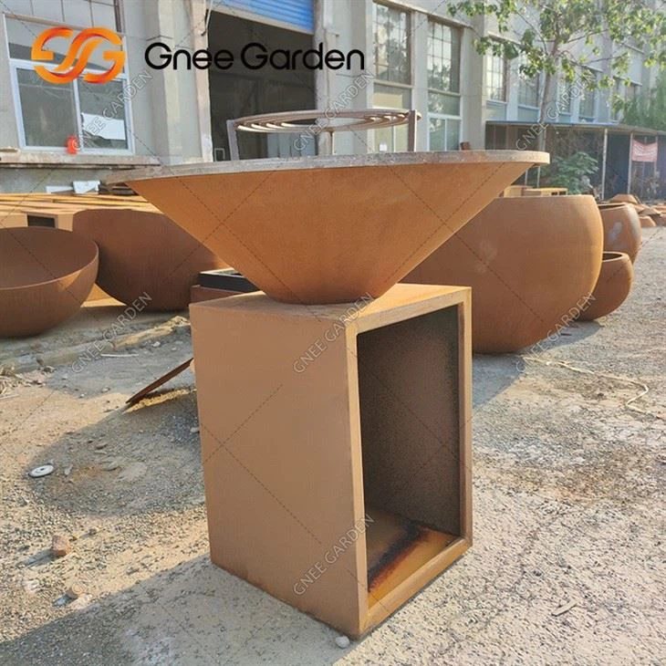 Outdoor Cooking BBQ Wood Burning Corten Steel