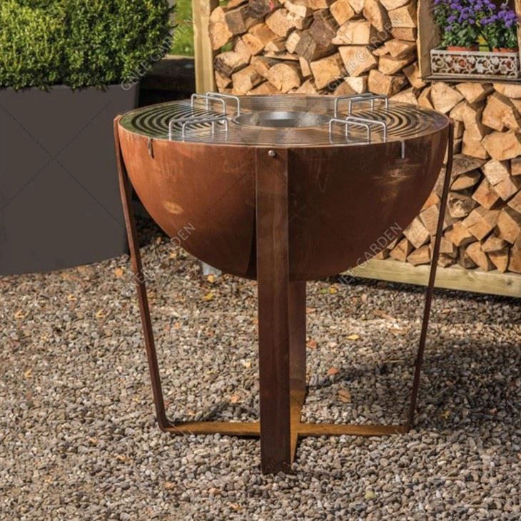 Outdoor Corten Steel Portable Barbecue Grilling Fire Pit Bbq