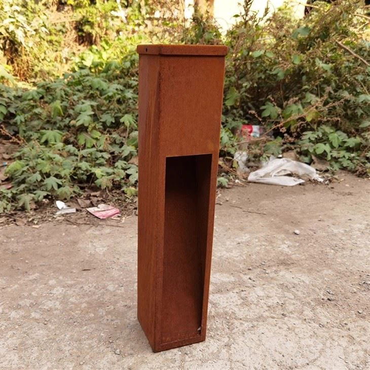 Outdoor Garden Light Corten Steel Bollard Light