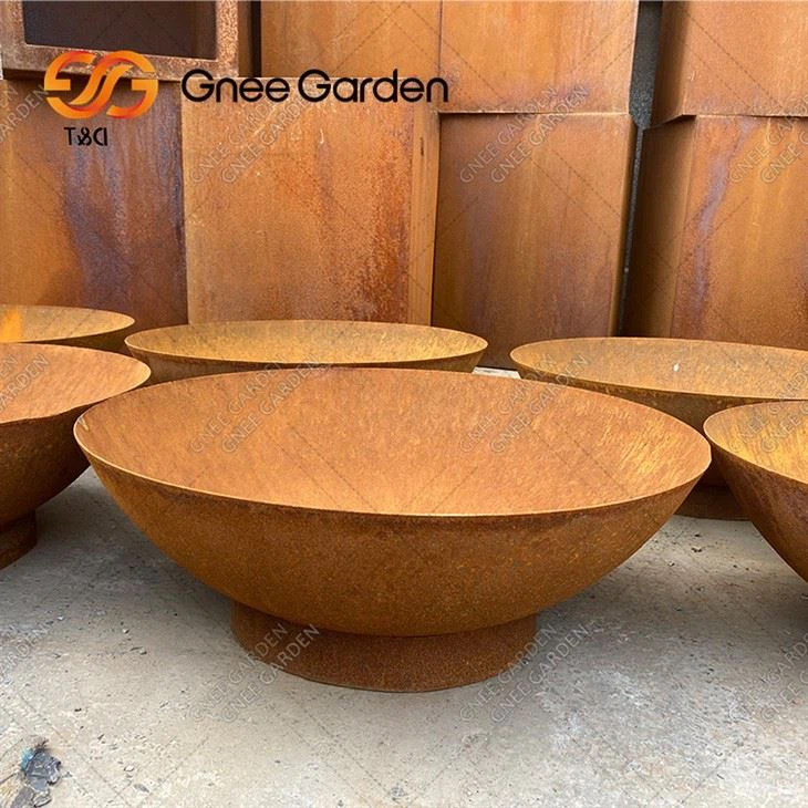 आउटडोर हीटिंग वुड बर्निंग स्क्वायर कॉर्टन स्टील फायर पिट टेबल