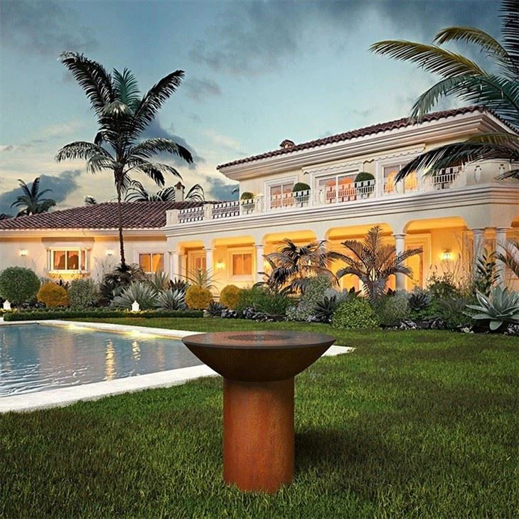 Outdoor Kitchen Corten Steel Fireplace Grill Smoker BBQ Grill