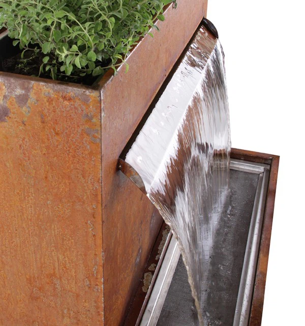Outdoor Water Features Corten Steel Waterfall Wall