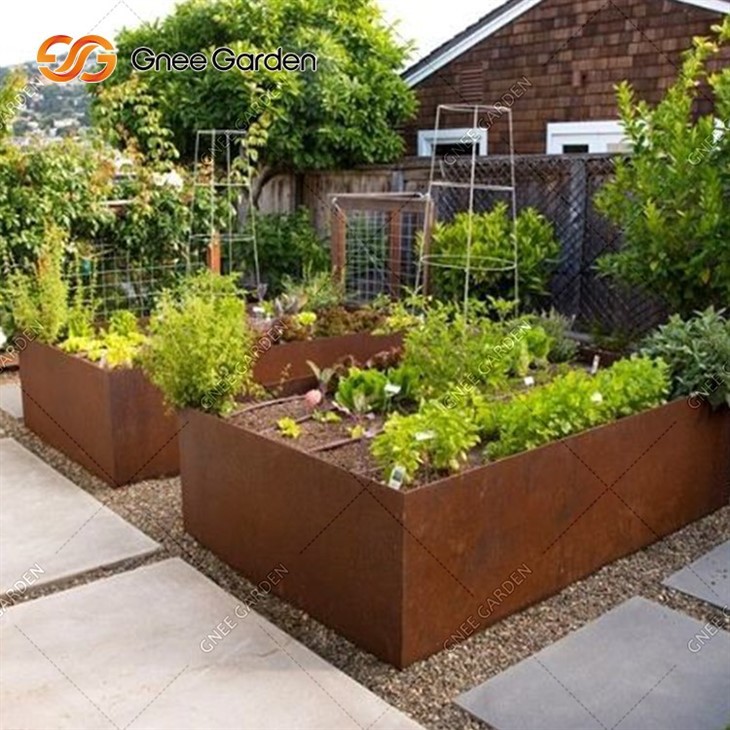 Rectangular Corten Steel Planter Boxes