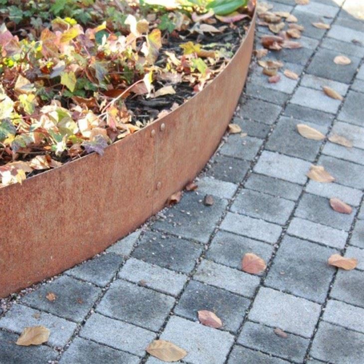 Rust Metal Corten Steel Rust Garden Lawn Edging 2.4 M For Landscape Retaining Wall