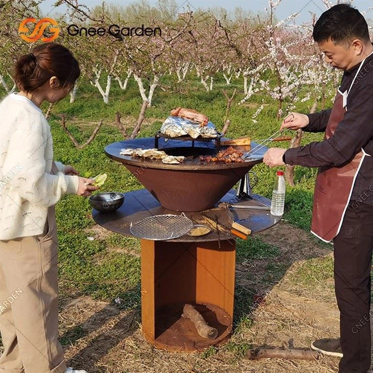 Rusty Barbecue Corten Steel BBQ Grill