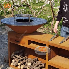 बीबीक्यू ग्रिल आउटडोर कॉर्टन स्टील फायर पिट