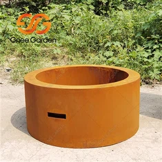 कॉर्टन स्टील गैस फायर पिट राउंड