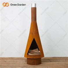 कॉर्टन स्टील आधुनिक आउटडोर फायरप्लेस