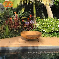 कॉर्टन स्टील आँगन लकड़ी जलाने वाला अग्निकुंड