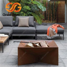 कॉर्टन स्टील वुड बोनफायर पिट