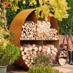 गार्डन आउटडोर पेंटागन लकड़ी भंडारण रैक