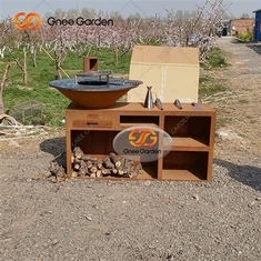 मेटल फायर पिट बारबेक्यू ग्रिल बीबीक्यू ब्रेज़ियर ग्रिल