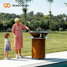 मिल फ़िनिश कॉर्टन स्टील बारबेक्यू फायर पिट