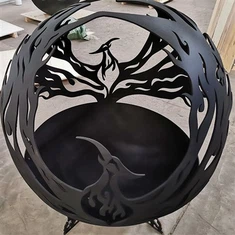 कम MOQ के साथ गोलाकार अग्निकुंड धातु उद्यान सजावटी धातु उत्पाद