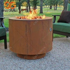 वेदरिंग स्टील गैस फायर पिट राउंड