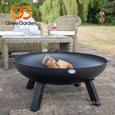 वेदरिंग स्टील वुड बर्निंग बाउल