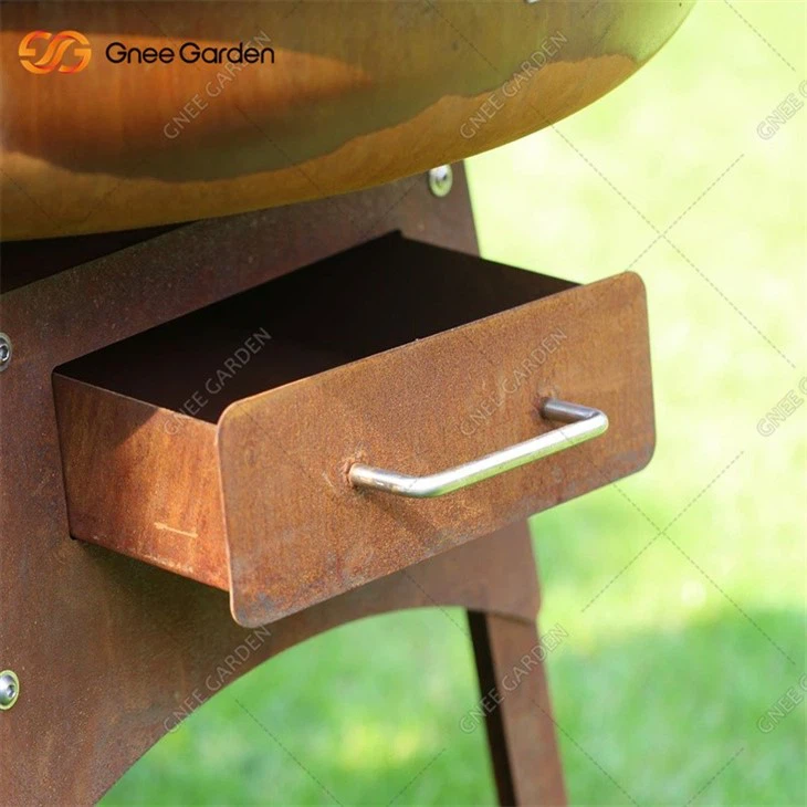 Wood Burning Fire Pit Corten Steel BBQ Grill