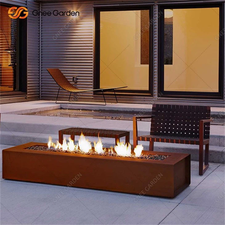 Custom Steel Gas Fire Pit Garden