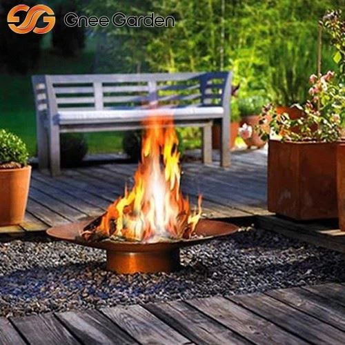 fire bowl round in corten steel