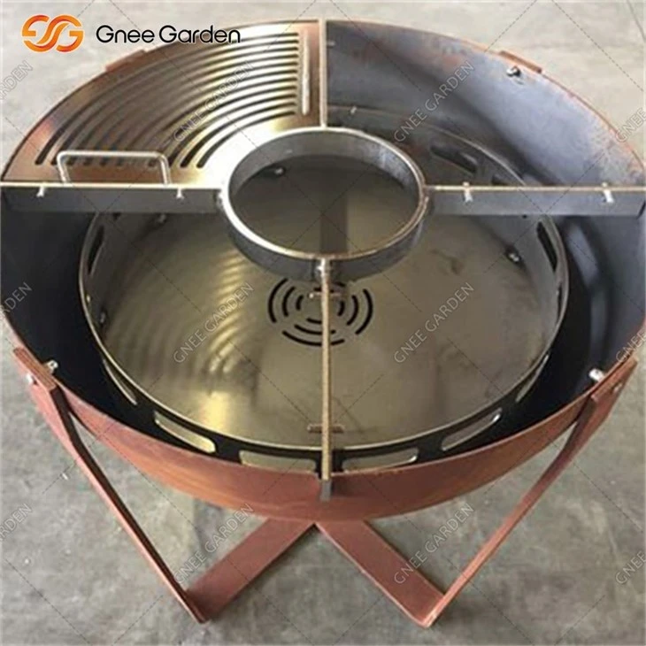 Corten Steel Garden Semi-sphere Metal BBQ
