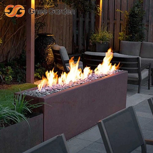 Decorative Rectangular Corten Steel Heating Fire Pit
