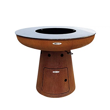 कॉर्टन स्टील फायर पिट बीबीक्यू पकाने के लिए आउटडोर चारकोल बीबीक्यू ग्रिल