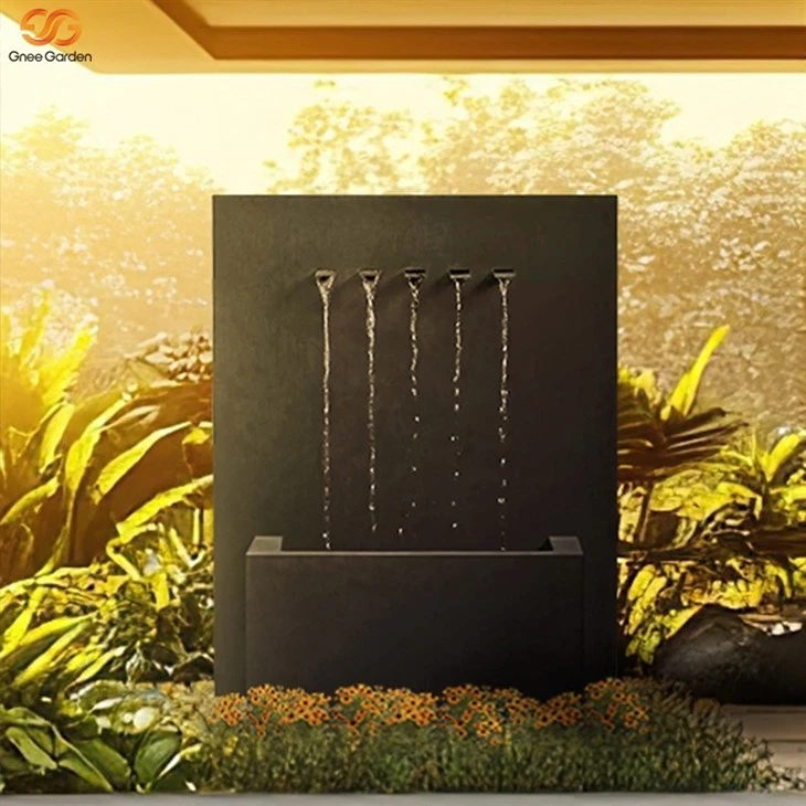 Rectangular Metal Garden Fountain for Backyard