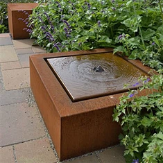 सजावट गार्डन आधुनिक कॉर्टन स्टील बाउल स्पिलवे झरना को अनुकूलित करें